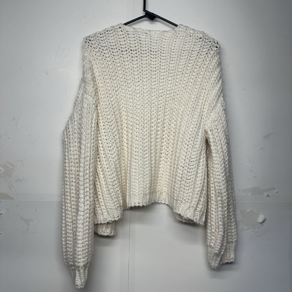 Wild Fable Women's Open Knit Chunky Cozy Cardigan White  Size Large - Picture 8 of 8